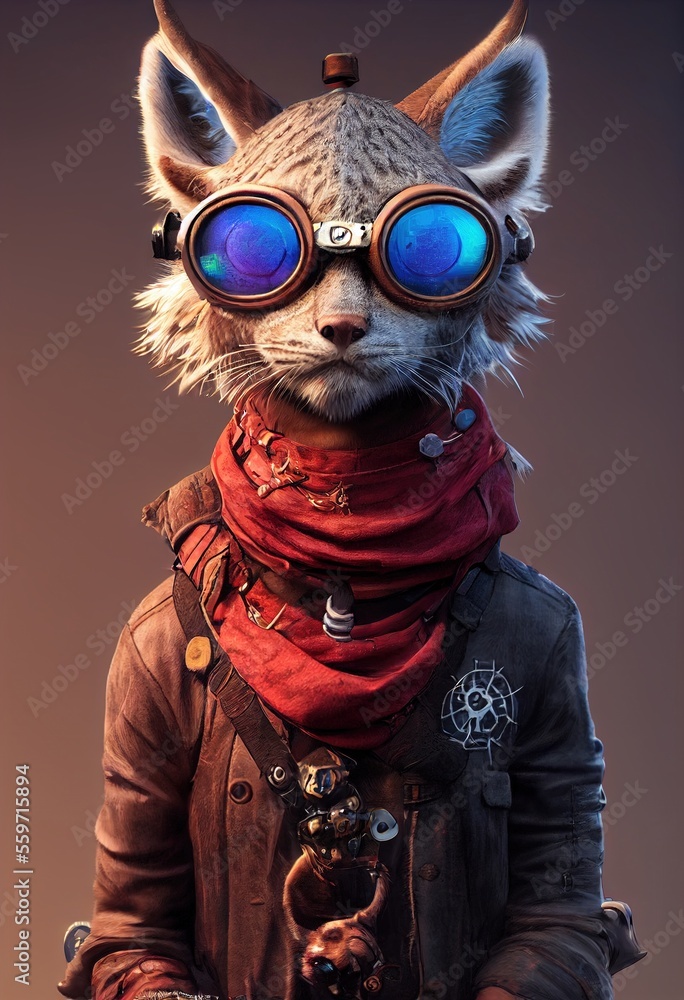 Portrait of a funny Lynx . Generative AI Portrait of a funny Lynx . Generative AI