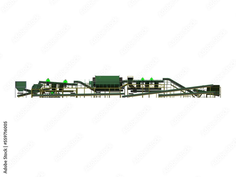 Sorting Plants for Municipal Solid Waste, 2D, Machine, Machinery, Plants Sorting Plants for Municipal Solid Waste, 2D, Machine, Machinery, Plants