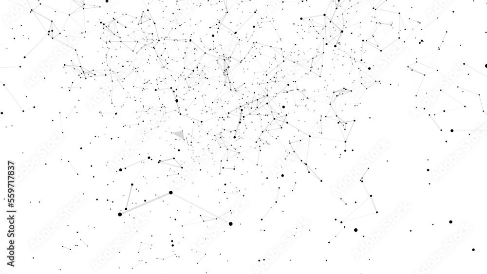 Motion graphics are black abstraction on a white background. Black lexus 4k white background. Black dots united by lines. Motion graphics are black abstraction on a white background. Black lexus 4k white background. Black dots united by lines.
