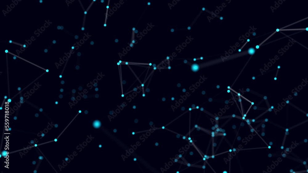 Motion design turquoise particle coupling. Motion graphics blue dust connected by 4k turquoise plexus links. Blue spider web on a black background blur Motion design turquoise particle coupling. Motion graphics blue dust connected by 4k turquoise plexus links. Blue spider web on a black background blur