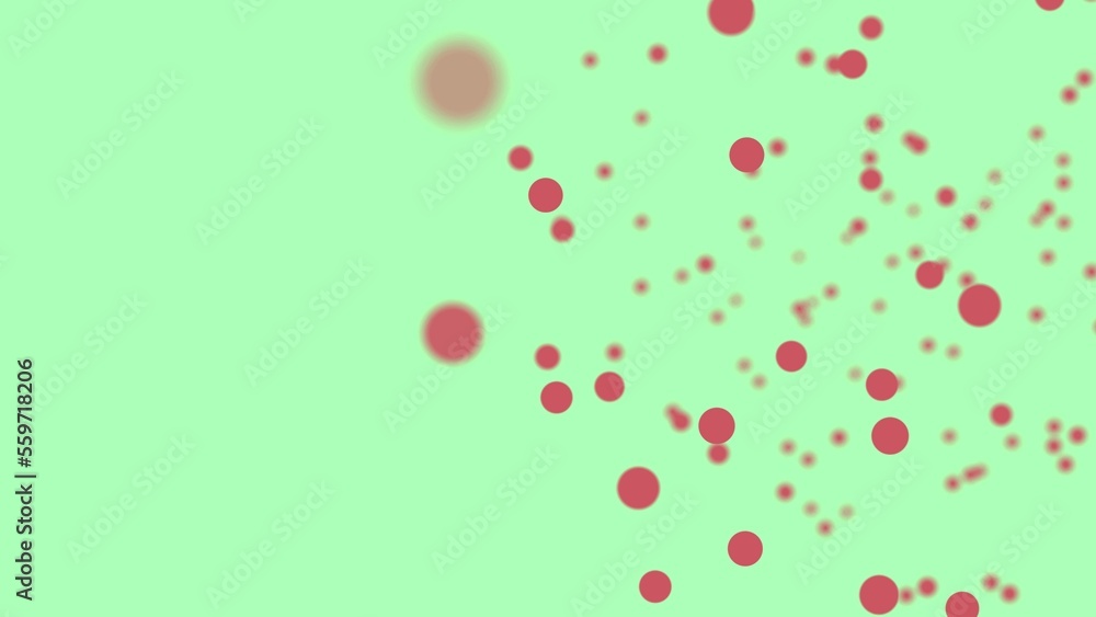 Motion design red particles on a light green background red plexus 4k. Motion graphics are hot pink dust. Pink circles located on the right side of the screen Motion design red particles on a light green background red plexus 4k. Motion graphics are hot pink dust. Pink circles located on the right side of the screen