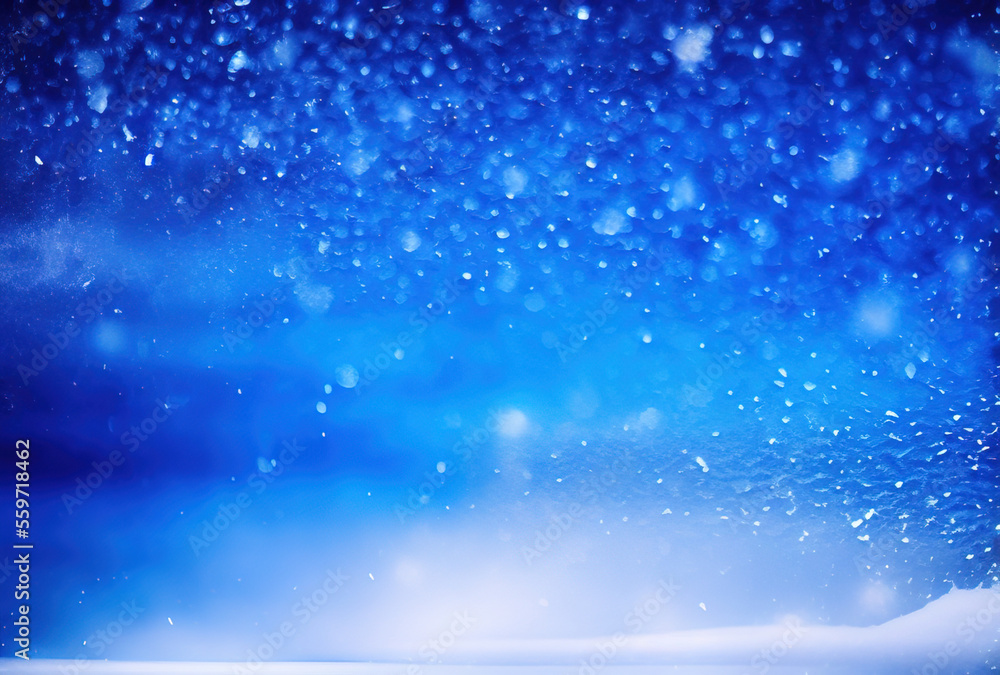Close-up of blue snow with lots of snowflakes Close-up of blue snow with lots of snowflakes