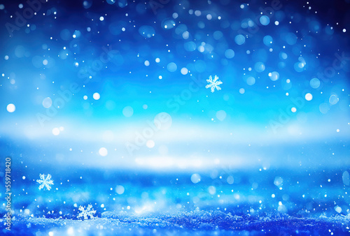 Wallpaper Mural Close-up of blue snow with lots of snowflakes Torontodigital.ca