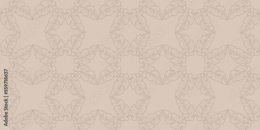 Abstract Leaves Seamless Pattern in Desert Colors