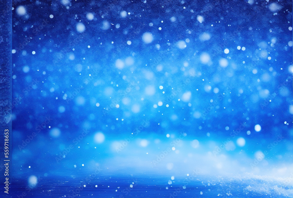 Close-up of blue snow with lots of snowflakes Close-up of blue snow with lots of snowflakes
