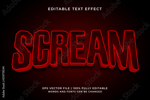 Scream horror mystery editable text effect