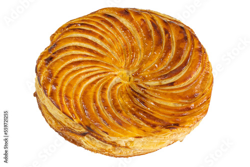 Obraz na plátně galette des rois, en gros plan, isolé sur un fond blanc