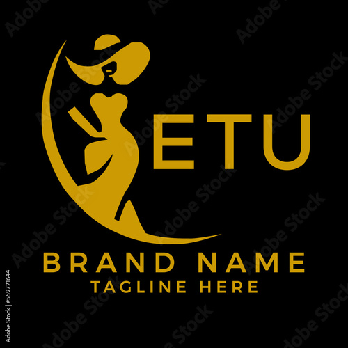 ETU fashion logo. ETU  Beauty fashion house. modeling dress jewelry. ETU fashion technology  Monogram logo design for entrepreneur and best business icon. 
 photo