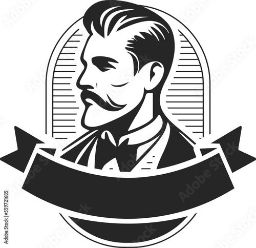 Stylish man logo. Can become a simple yet powerful design element for a barbershop or salon.