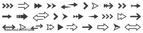 Arrow icons set. Arrow vector collection. Cursor. Black arrows.