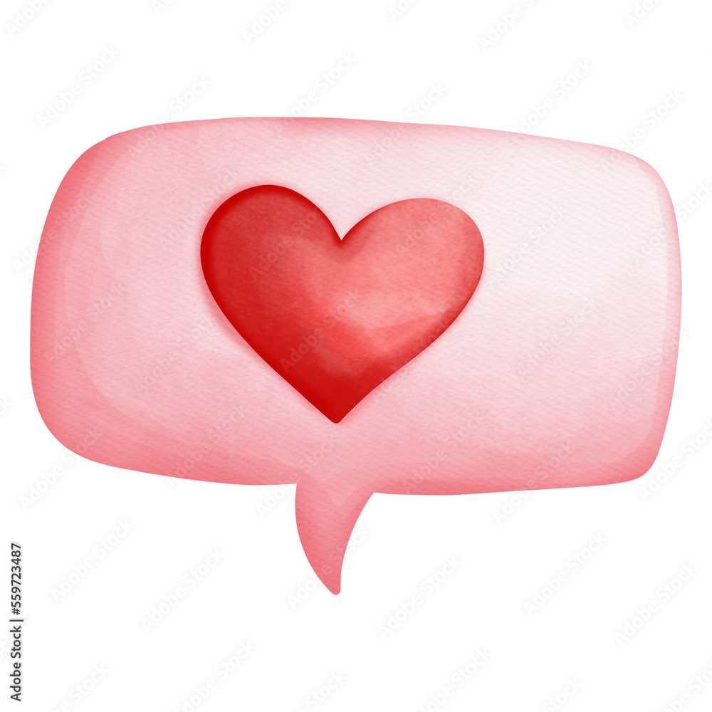 Watercolor Lovely Heart Callout, Valentine's Day Callout, Callout of Love, Valentine Element Watercolor Lovely Heart Callout, Valentine's Day Callout, Callout of Love, Valentine Element