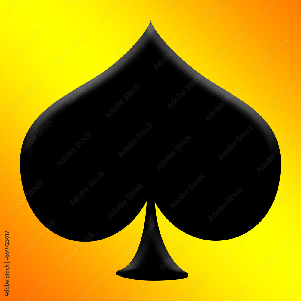 Fototapeta premium Pik, Spielkartensymbol in einer 3D-Illustraion