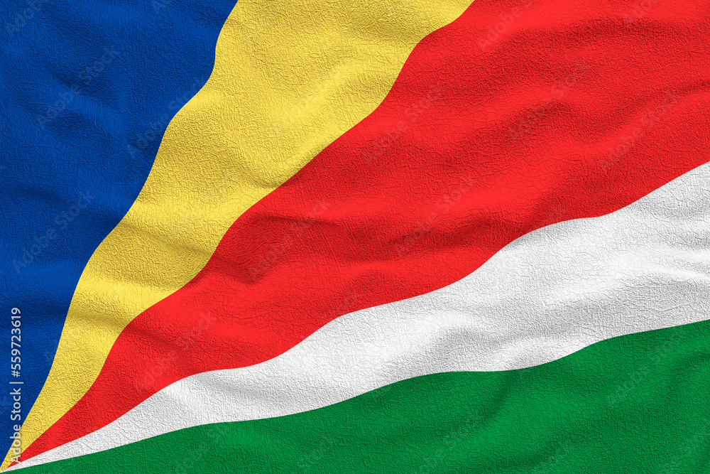 Naklejka premium National flag of Seychelles. Background with flag of Seychelles.