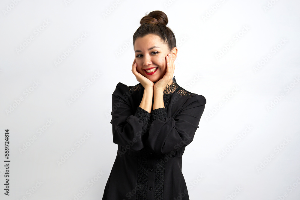 Portrait of beautiful woman wearing black dress Portrait of beautiful woman wearing black dress