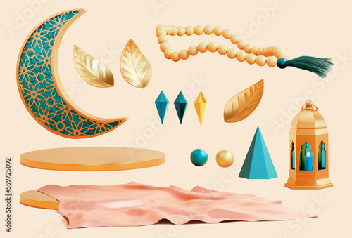 3D Islamic holiday element set