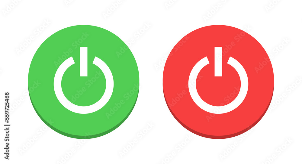 Turn on off button icon vector in flat style Turn on off button icon vector in flat style