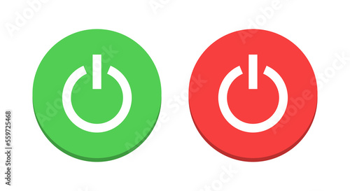 Turn on off button icon vector in flat style