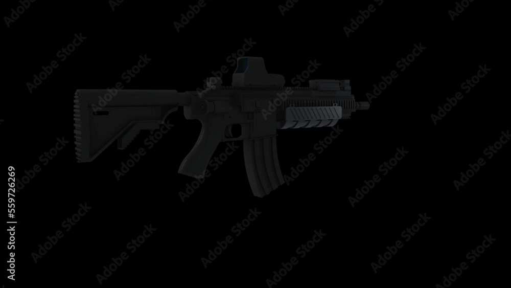 Gun Trasforming Transparent Alpha Video 3D Animation Gun Trasforming Transparent Alpha Video 3D Animation