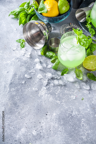 Basil smash gin cocktail photo