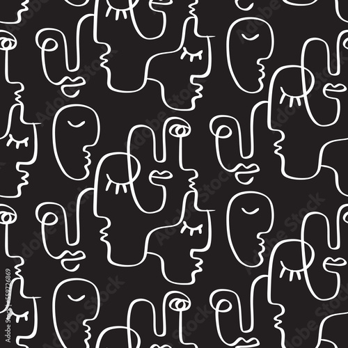 Abstract face Seamless pattern