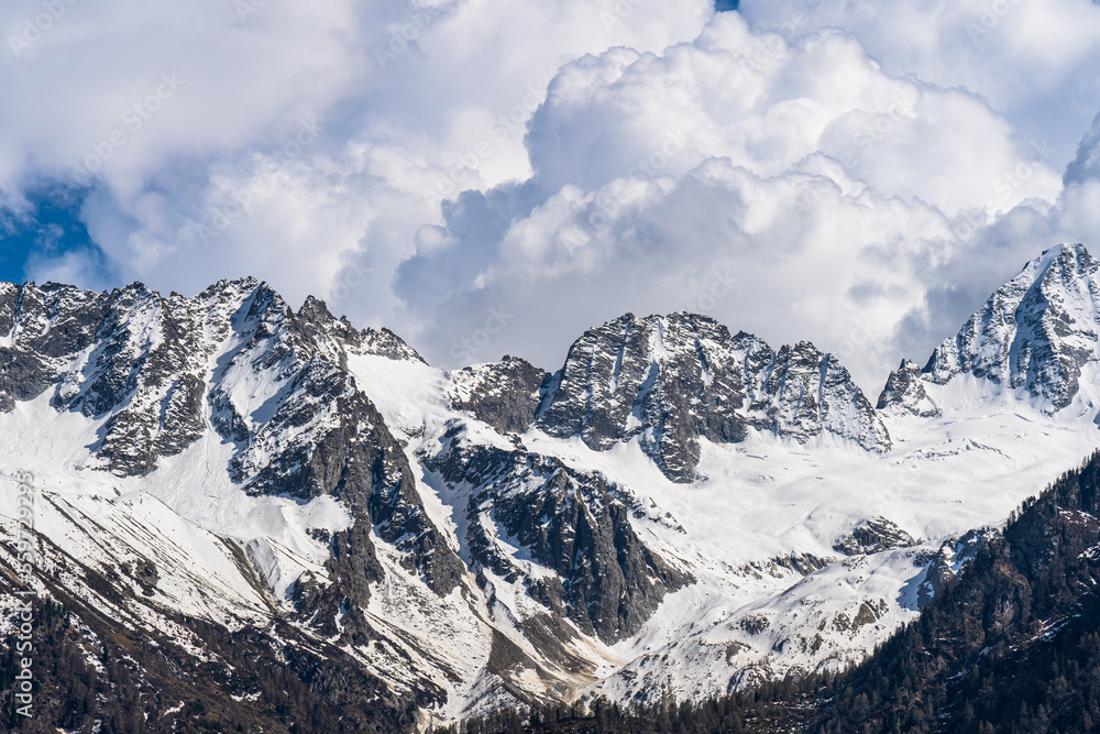 The Adamello glaciers, a group of glaciers located in the Adamello-Presanella Alps in northern Italy. 