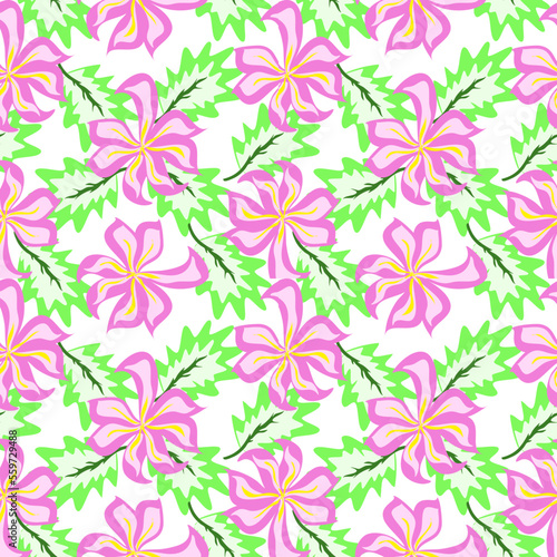 Seamless pattern with pink hibiscus flowers background. Vector illustration design with floral for wrapping paper  wallpaper  fabric  decorating and backdrop.