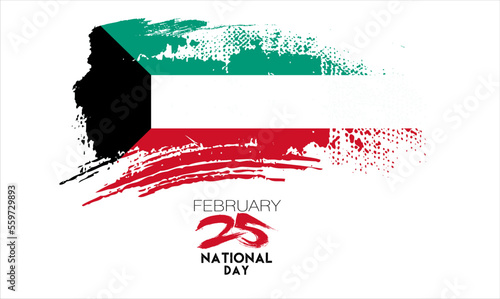 vector illustration Kuwait National Day. design of the schedule for the holidays of Kuwait. The 25th day is the national holiday