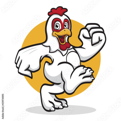 Wallpaper Mural Happy Walking Smile Chicken Mascot Design Torontodigital.ca