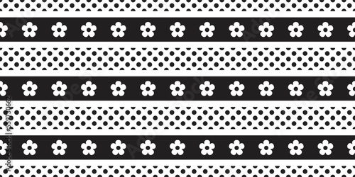 daisy flower seamless pattern polka dot vector plant tile background repeat wallpapergift wrapping paper doodle illustration design scarf isolated