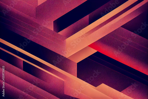 abstract red background with lines, Generative AI Illustration