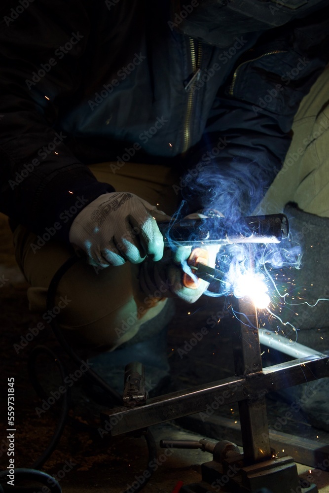 welder working in the workshop welder working in the workshop
