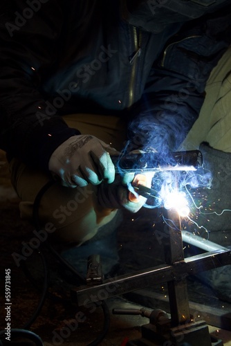 welder working in the workshop