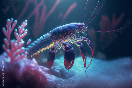 An extremely sharp and detailed portrait of lobster macro. Generative AI. Detailed lobster. The best picture of a lobster.