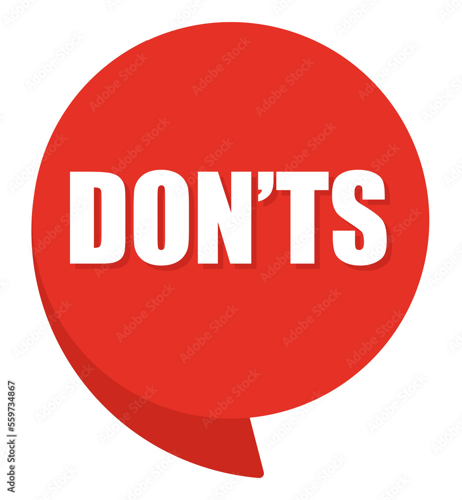 Don'ts comic speech bubble in pop art style. Comic speech. Dialog window. Yellow banner for sale. Don'ts comic speech bubble in pop art style. Comic speech. Dialog window. Yellow banner for sale.