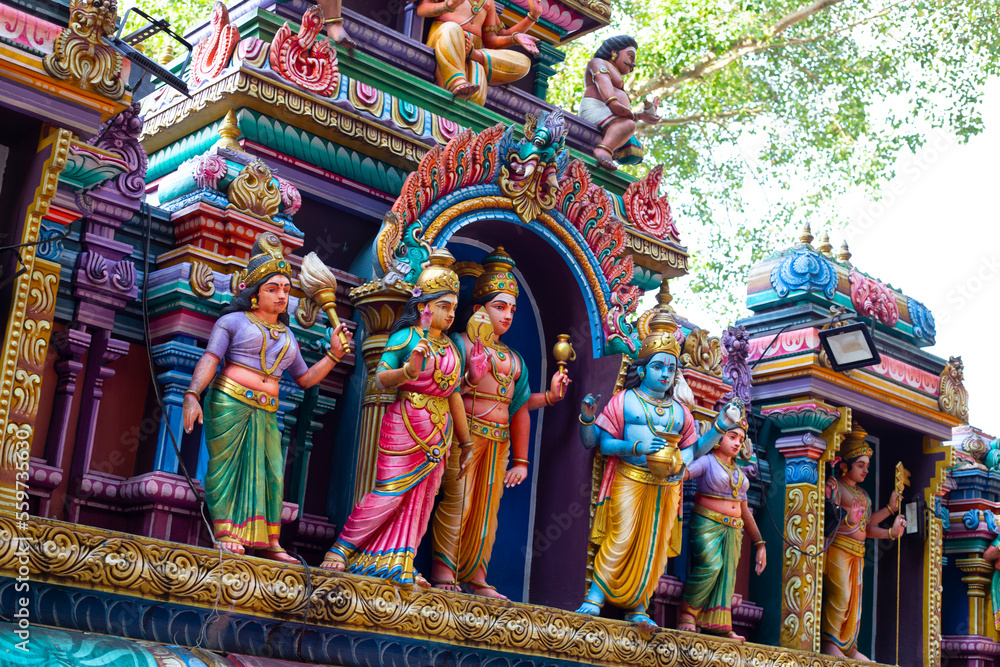 Colorful of Hindu temple in Batu Caves in Gombak, Selangor, Malaysia.