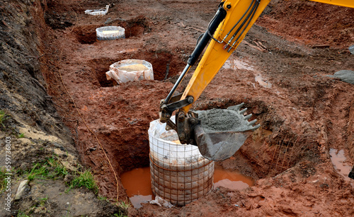 Foto Foundation of buildings using drilled piles for private houses as well as for industrial buildings
