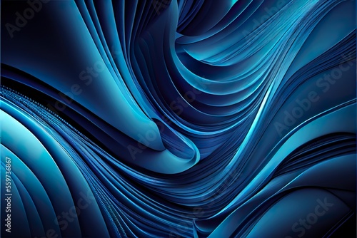Blue swirl wave background Generative AI