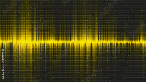 Golden Sound Wave Background,technology and earthquake wave diagram concept,design for music studio and science,Vector Illustration.