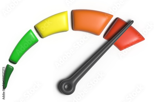 Colorful speedometer icon. 