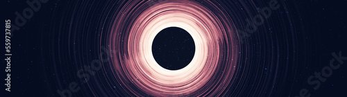 Panorama Dark Violet Spiral Black hole on Galaxy background with Milky Way spiral,Universe and starry concept design,vector