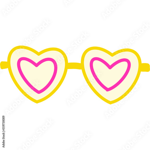 Heart shaped retro glasses