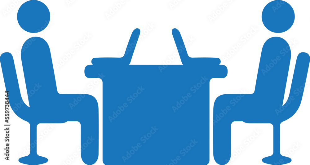 Team brainstorm icon, team strategy icon blue vector Team brainstorm icon, team strategy icon blue vector
