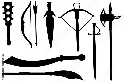 silhouette image of war weapon