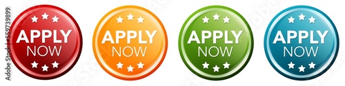 Apply now Badge set on white Background.