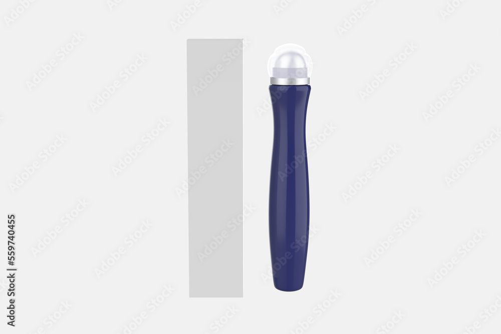 Cosmetic Bottle with Roller Ball Applicator Mockup. 3d illustration