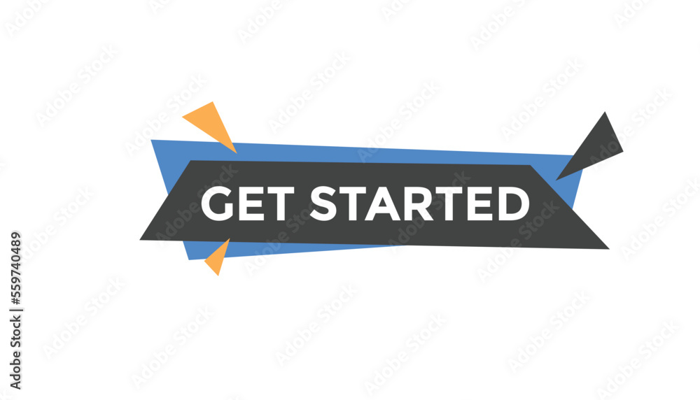 Get started button web banner templates. Vector Illustration

