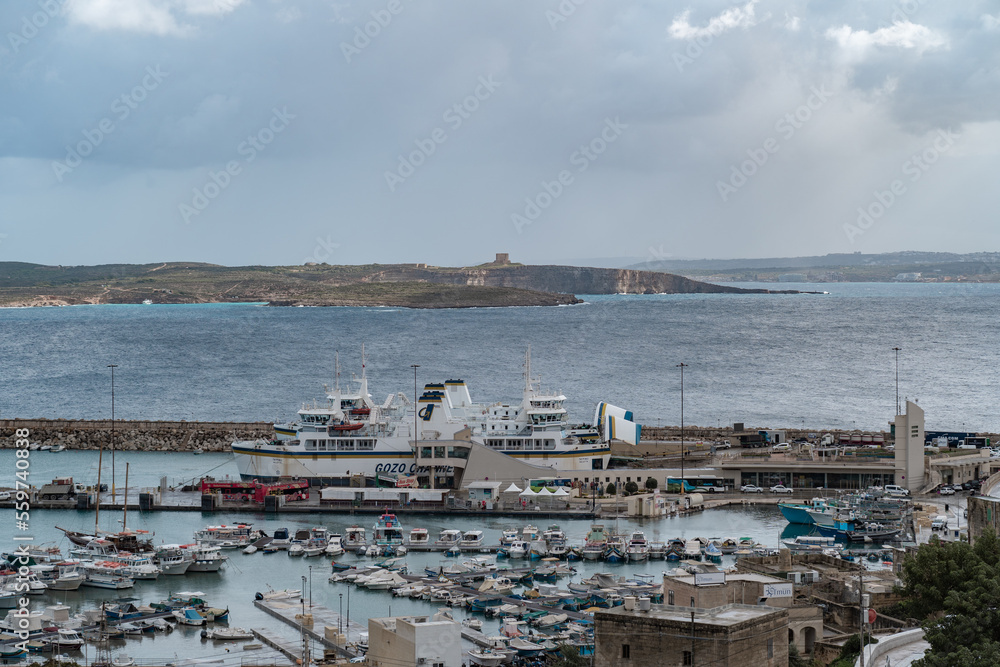 Gozo Ferry Terminal in Mgarr Gozo island. 