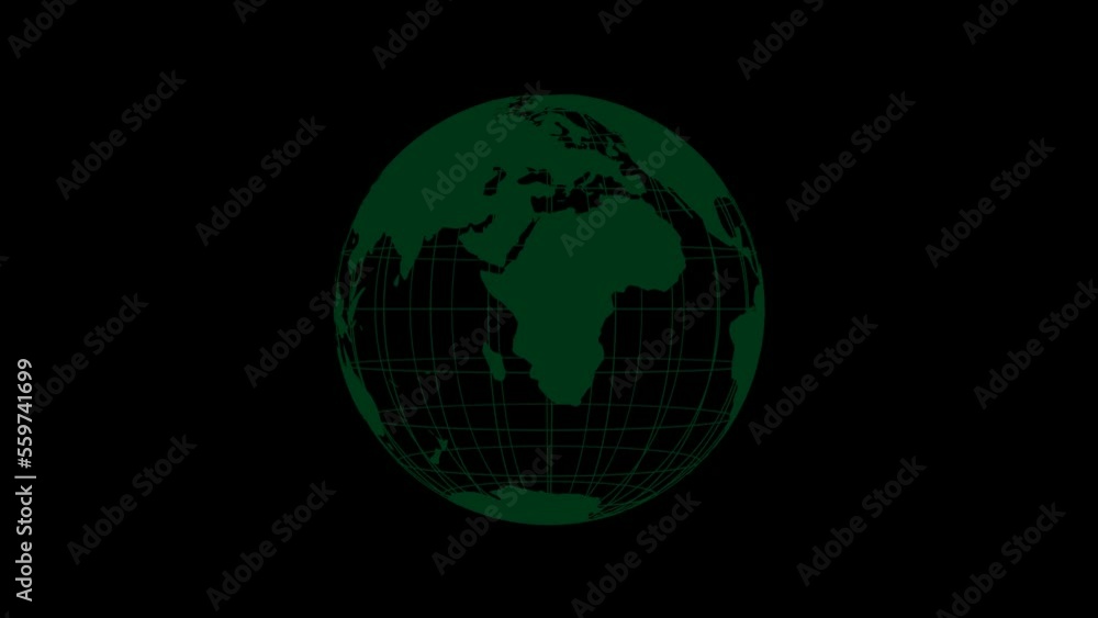 Earth Globe Transparent Alpha Video 3D Animation Earth Globe Transparent Alpha Video 3D Animation