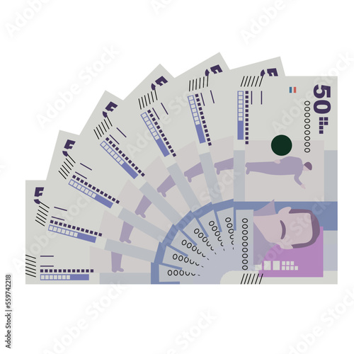 Colombian Peso Vector Illustration. Colombia, Venezuela money set bundle banknotes. Paper money 50 COP. Flat style. Isolated on white background. Simple minimal design.