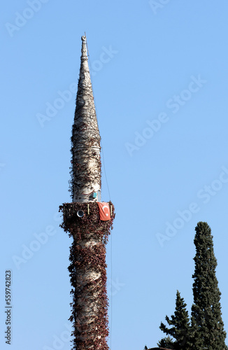 Minaret of Koprukoy Mosque in Yuregir, Adana photo